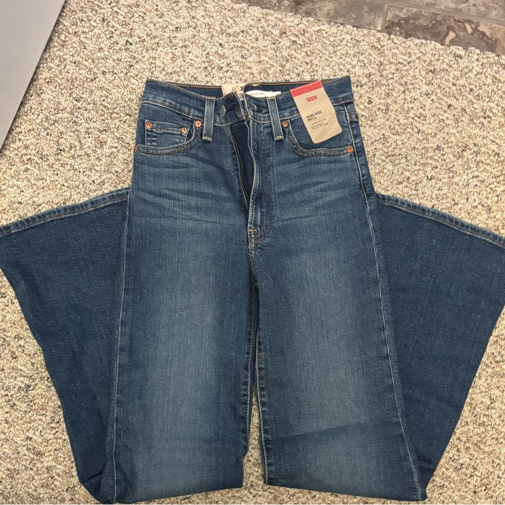 Levi's Blue Flare Wide Leg Jeans